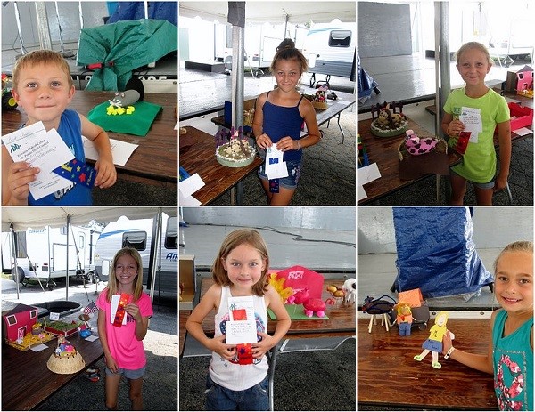 Six winners of the Mr. Potato Head Contest