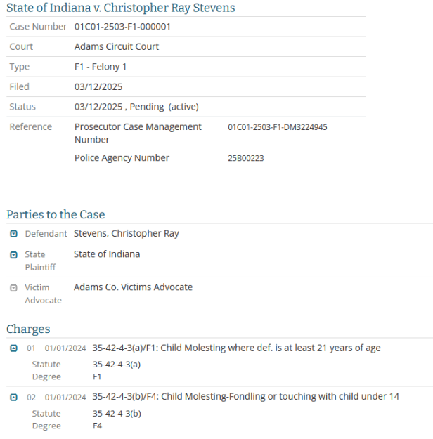 Geneva, Indiana Man Arrested On Felony Child Molesting Charges – Mercer ...