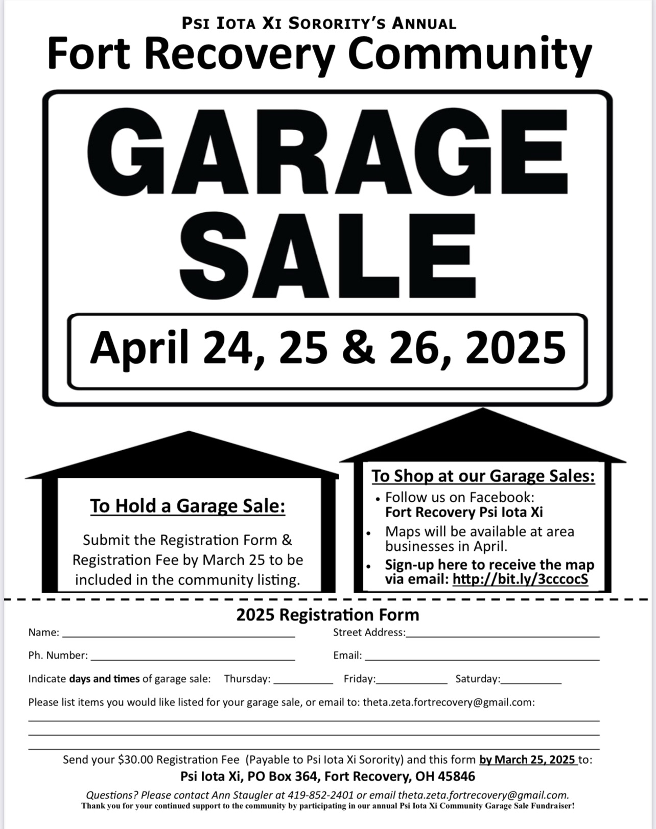 2025 Fort Recovery Community Garage Sales – Mercer County Outlook