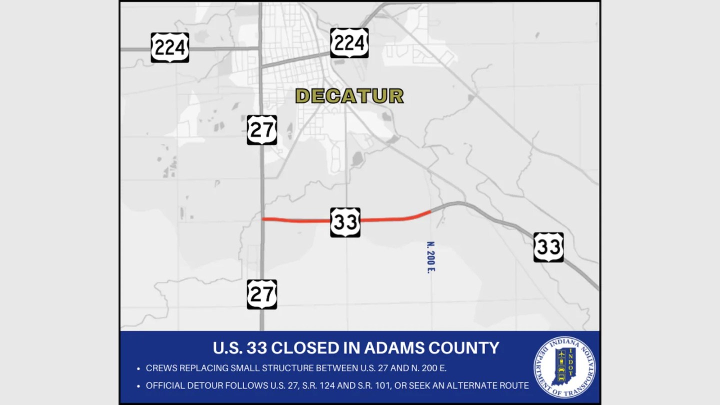 US 33 Road Closure Near Decatur – Mercer County Outlook