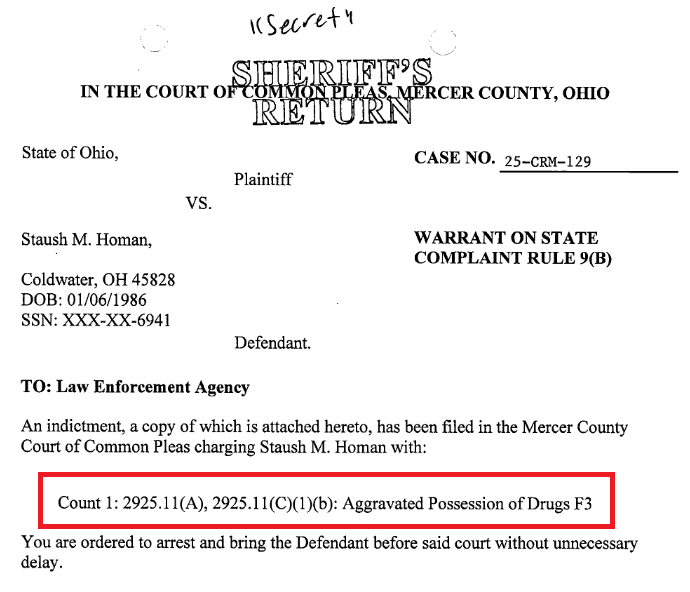 Coldwater Man Charged With Possession Of Drugs – Mercer County Outlook